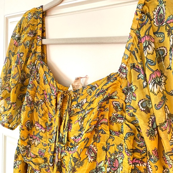 Boden Floral Dress - Mustard Yellow - Picture 4 of 7